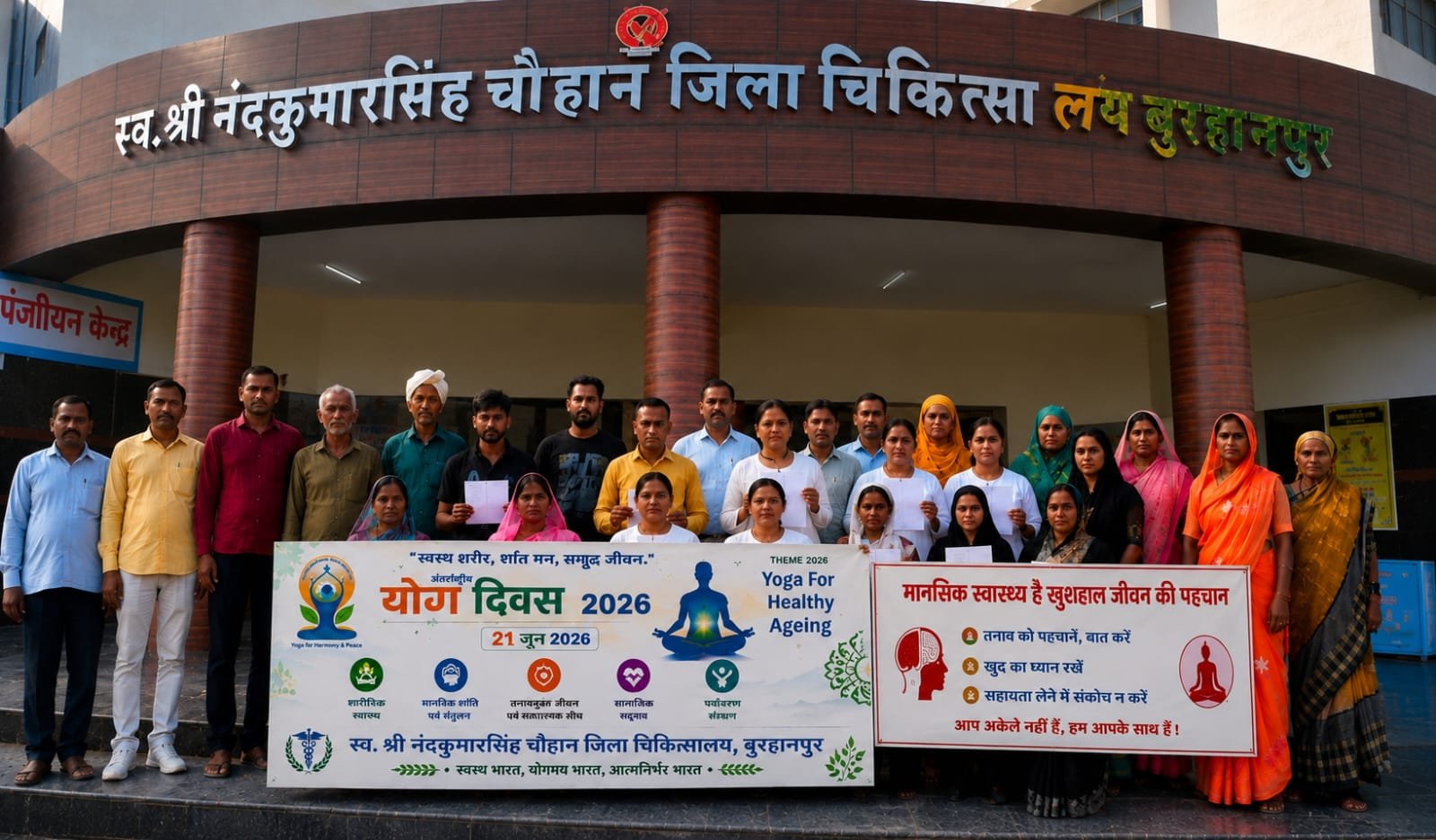 जिला चिकित्सालय में मनाया गया योग दिवस ,हर  दिन योग अपनाएं,स्वस्थ तन, स्वस्थ मन एवं सुखद भविष्य बनाएं का दिया नारा